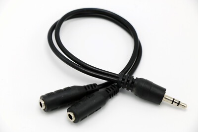 0,3m Audio Video 3,5mm stereo Y Kabel Klinke 2x Buchse Weiche Kupplung Verteile