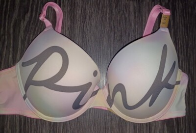 VS pink push up bra BRAND NEW size 36c pastel rainbow tye dye logo