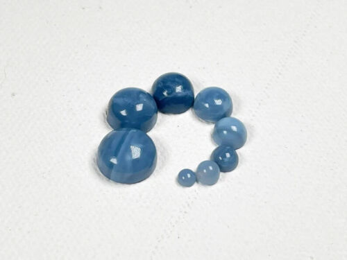Round Blue Opal Cabochon- (1) - 3-6mm Round Cabochon- Flat Back Blue Opal stone