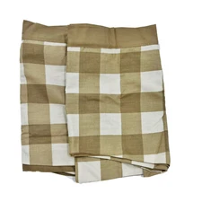 Farmhouse 14" x 60" Valance, Buffalo Check Plaid, Kitchen Window Curtain, 2 PACK