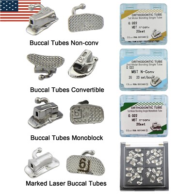 Tubos de Dental ortodoncia Orthodontic Buccal Tubes 1st 2nd Molar MBT Roth 022