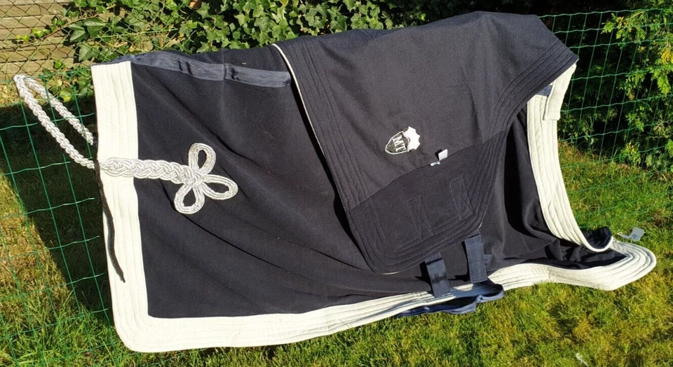 Fleecedecke Abschwitzdecke 135cm HKM dunkelblau NEU - Bild 2 von 4