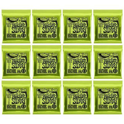 12-Pack Ernie Ball 2221 Regular Slinky Nickel Electric Guitar Strings, 10-46