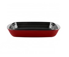 Pirofila Antiaderente in Vetro Borosilicato Rettangolare Rossa 35 x 22 x 5 cm