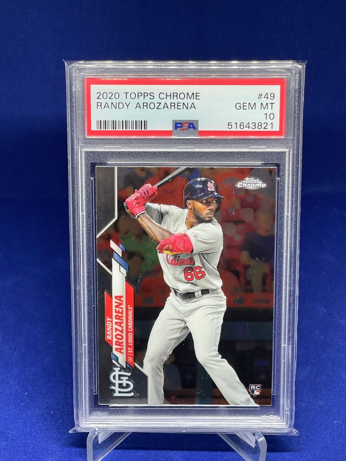 RANDY AROZARENA 2020 TOPPS CHROME ROOKIE RC #49 PSA 10 GEM MINT