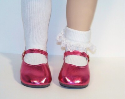 Dark Pink Metallic Basic Doll Shoes For 22''-23'' My Twinn Poseable Dolls (Debs)