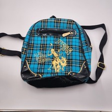 U.S Polo assn USPA Backpack bag Blue Plaid St...
