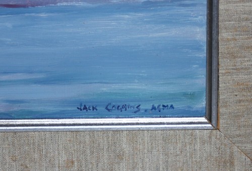 JACK COGGINS-NY/PA Realist-Original Signed Oil-Boat Harbor-Home in the Rain - Picture 3 of 9