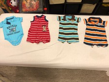 Carters Boys 6 Month One Piece Summer Short Outfits Snap Bottoms Lot Of 4