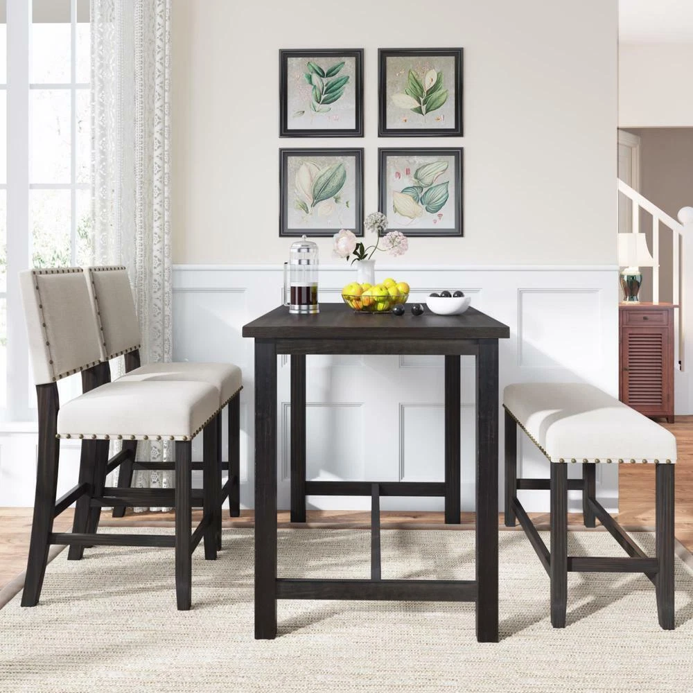 Kitchen table online with upholstered bench