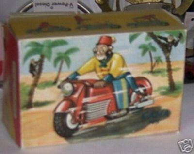Repro Box Gama 125 Affe auf Motorrad