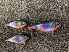 3 Rare Daiwa TD Vibration TDV107S And 106 Lipless Crankbait Blue Florida Craw