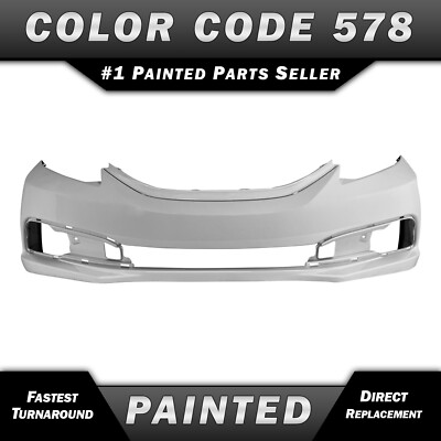 NEW Painted *NH578 White* Front Bumper Cover for 2013-2015 Honda Civic Sedan