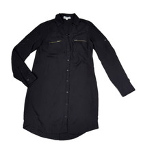 Express the Portofino shirt dress black button up collared lined women’s size XS