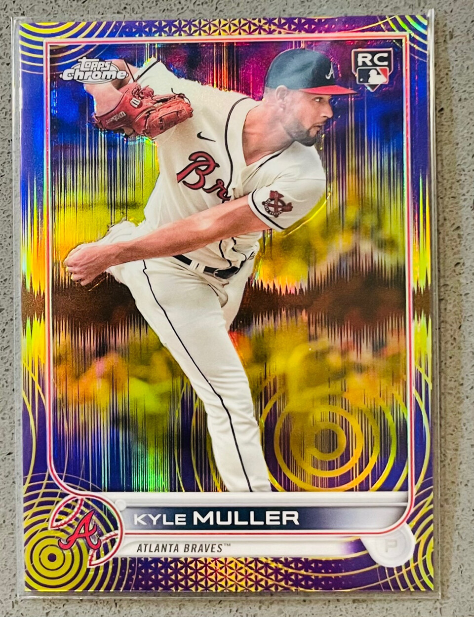 2022 Topps Chrome Sonic #70 Kyle Muller /299 Purple Yellow Pulse Refractor Card