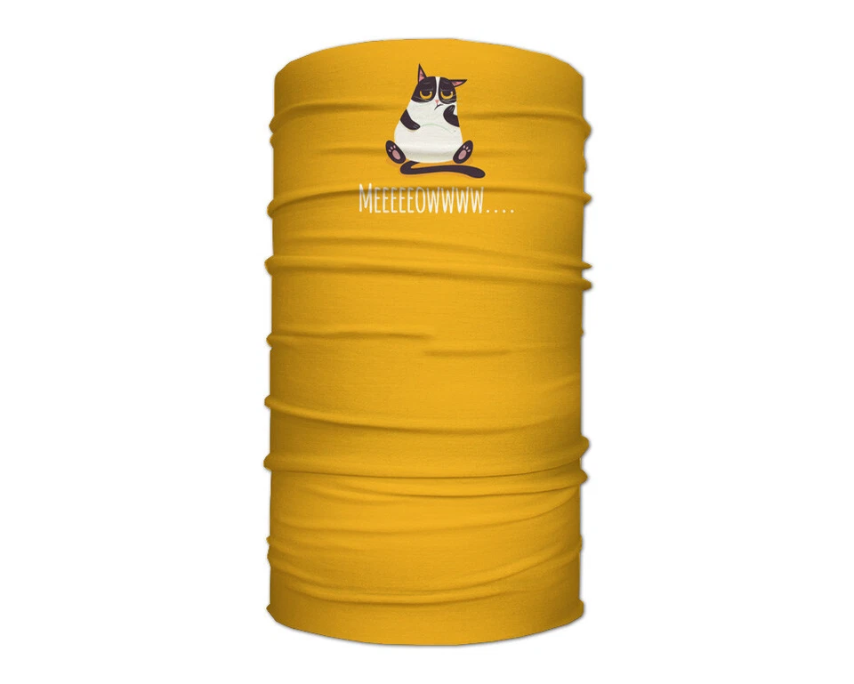 Washable Fabric Face Cover Neck Gaiter Unique Print Bored Cat Design EU Made - Image 3 of 4