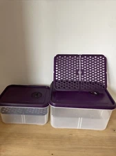 2 Epicure Stay With Me Produce Saver Set Of  Large 4.8L Small 2.5L