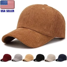 Corduroy Dad Hat Baseball Classic Adjustable Soft Plain Cap Unisex Cotton Hat