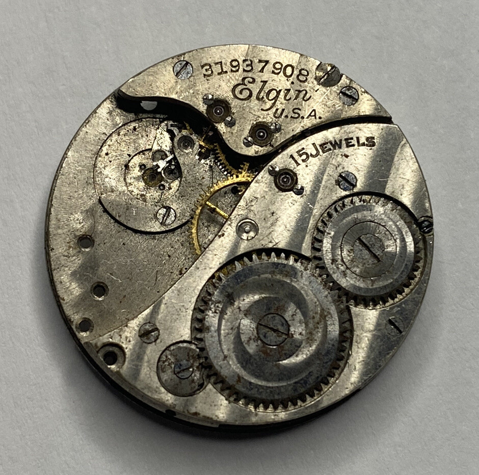 Vintage Elgin 428 Watch Movement 15 Jewels Repairs Parts  display picture 1
