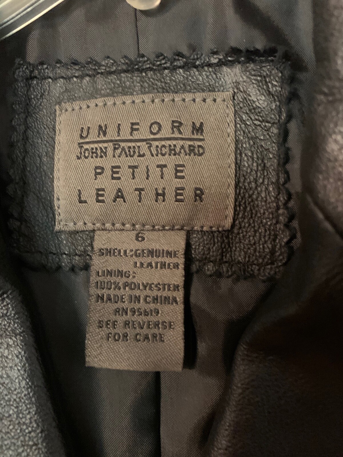 UNIFORM JOHN PAUL RICHARD Black LEATHER JACKET WOMENS… Gem