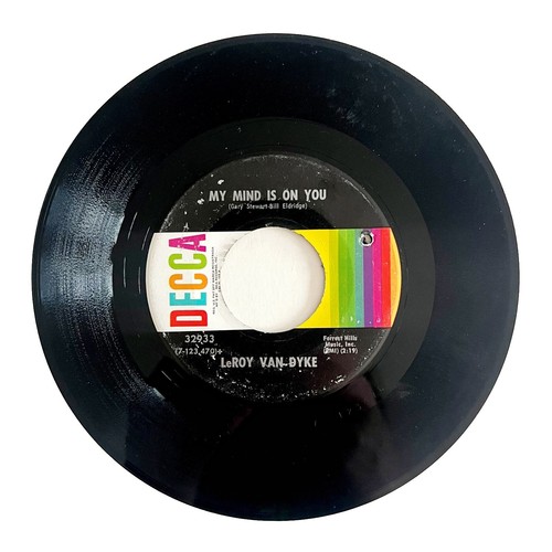 LeRoy Van Dyke My Mind Is On You 1972 Vinyl Record 7" Vintage Honky Tonk 45BinL