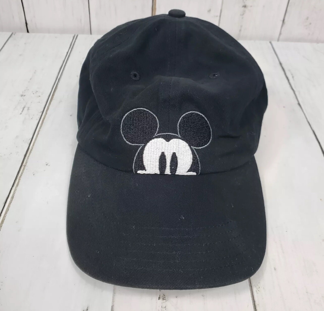 Disney Mickey Mouse Peek-a-Boo Comic Strip Adjustable Hat Cap Black White