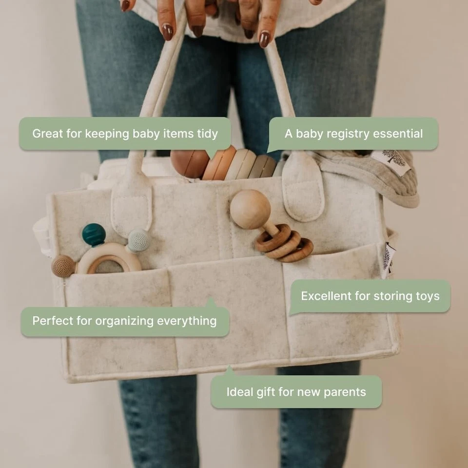 Organizador de pañales para pañales y toallitas húmedas para bebés - Blanco NEW - Image 4 of 4