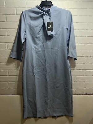 #ad NWT STYLEWE Classic 3 4 Sleeve Pale Blue High Neck Professional Dress Size XL $26.80
