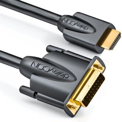 deleyCON 1m HDMI Kabel auf DVI Kabel 24+1 FULL HD 1080p PC Monitor Beamer TV