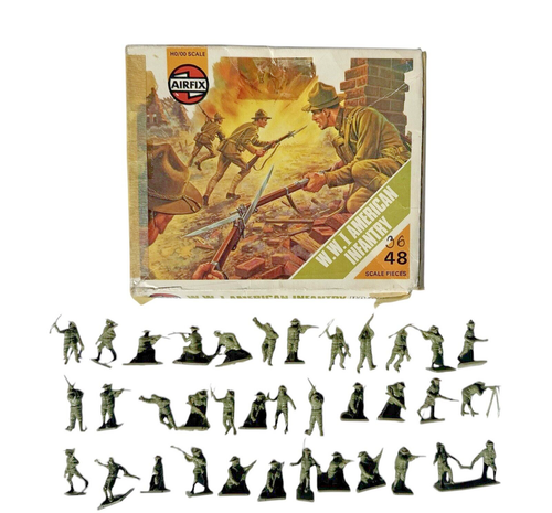Airfix Vintage W.W.I America Infantry 36/48 Plastic Piece Original Box Model Kit - 第 1/8 張圖片