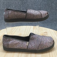 Toms Shoes Youth 5 Slip On Loafer Multicolor Glittered Round Toe Casual Comfort