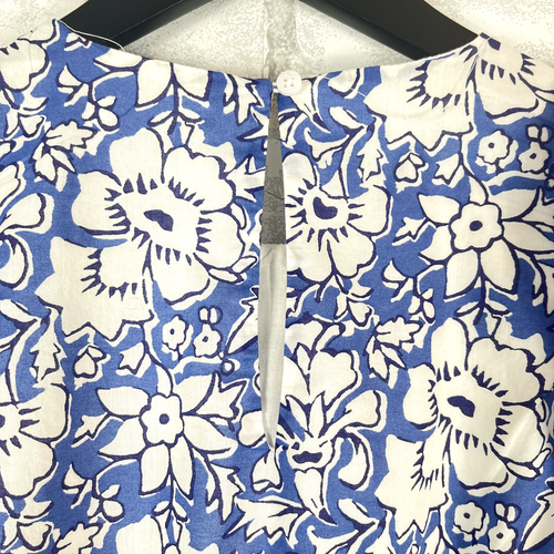 J.CREW FACTORY NWD 100% Cotton Youth Girls Floral Dress Blue White Size 14 BZ761 - Picture 6 of 11