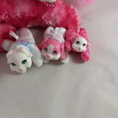 Hot Pink Puppy Surprise Mama and Three Puppies Plush Dogs w Stars & Glitter 2020