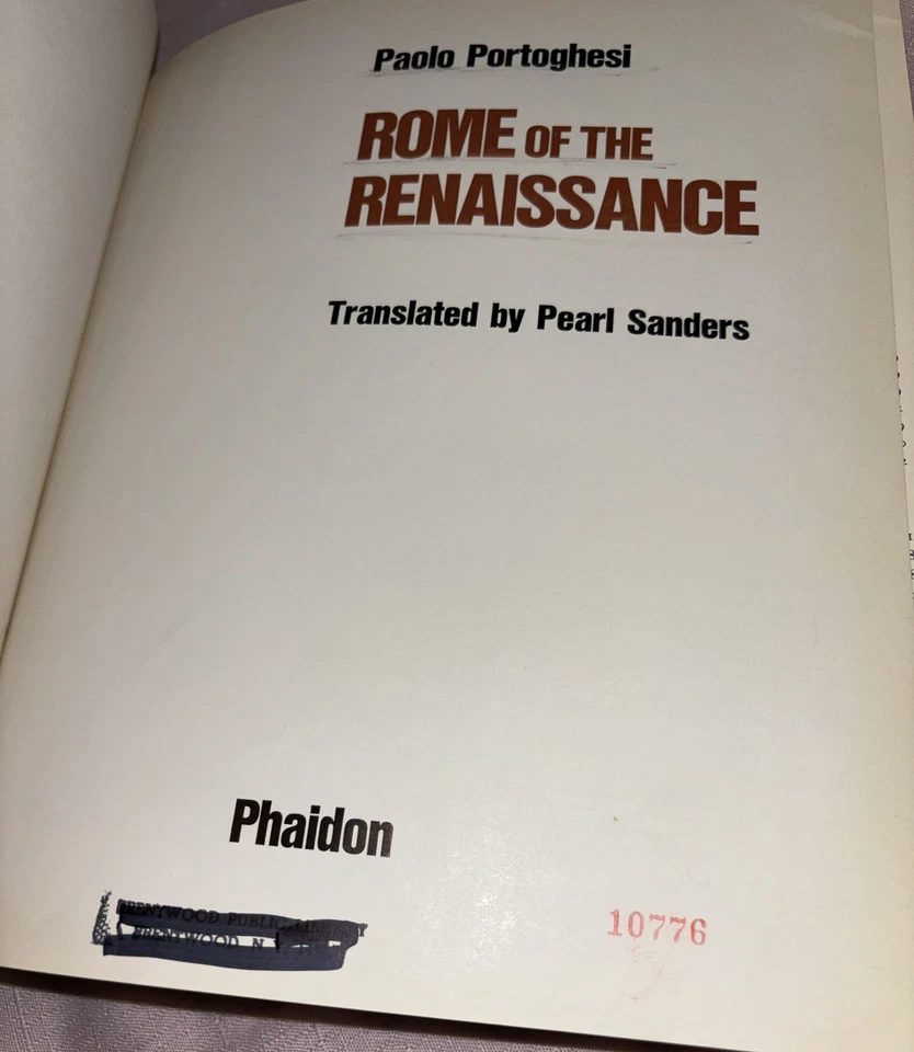 Rome of the Renaissance by Paolo Portoghesi art architecture history H/C - Image 4 of 4