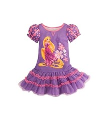 Disney Princess Rapunzel Purple Fancy Nightgown, Tiered Tulle Hemline