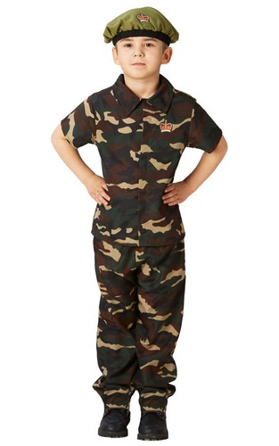 Costume Solido Bambini Esercito Comando Militare Abito Fantasioso Abito Bambini - Foto 3 di 4