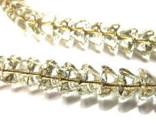 12 Pcs BELL FLOWERS 6mm x 8mm CRYSTAL GOLD CZECH GLASS BEADS LOT