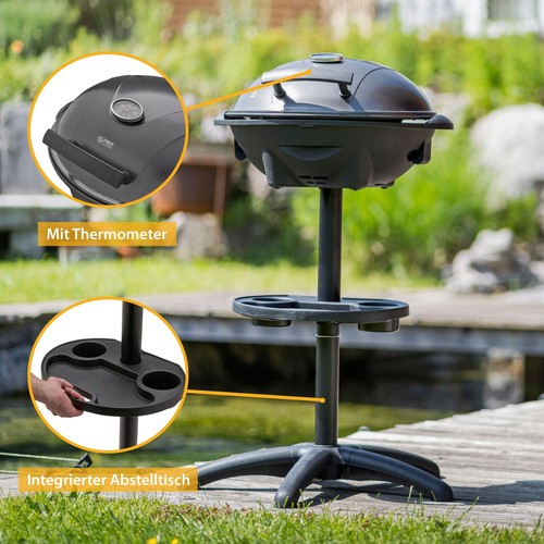 2in1 Elektrogrill Elektrischer Grill Barbeque BBQ Tischgrill Standgrill TZS - Bild 7 von 7
