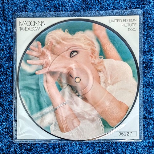 MADONNA TAKE A BOW 7'' PICTURE DISC VINYL w/ PROMO CARD UK 1994 Bedtime Stories