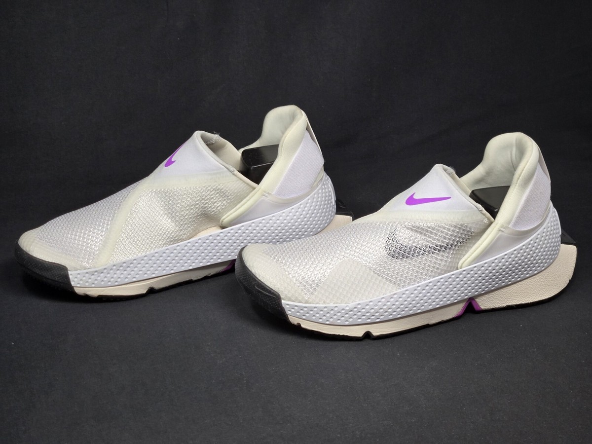 Nike Go Flyease Slip Ons Women's Size 8 White Black Purple