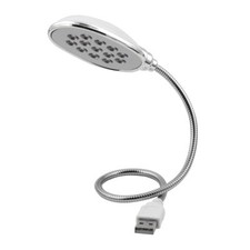 Laptop Gooseneck Touch Switch Desk Reading Bright USB 13 LED Light Lamp White