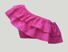 Pretty Little Thing 1 Shoulder Ruffled Crop Top Size 0 Bright Pink