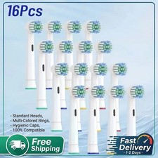 16Pcs Electric Toothbrush Replacement Heads Soft Bristles With Color Coded Rings