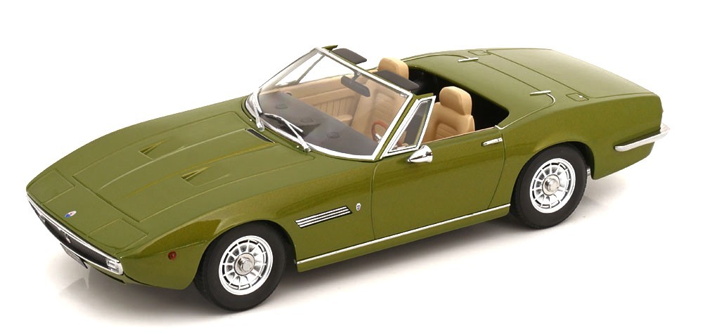 KK Scale 1/18 MASERATI GHIBLI SPYDER LIGHT GREEN METALLIC WITH SPOKE RIMS 1970