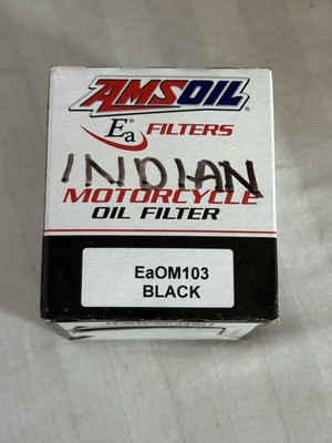 GENUINE AMSOIL MOTORCYCLE OIL FILTER EA0M103 BLACK - INDIAN - NEW
