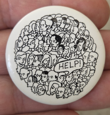 c. 1970 Population Control Overpopulation Cause Pinback Button 1.75  celluloid