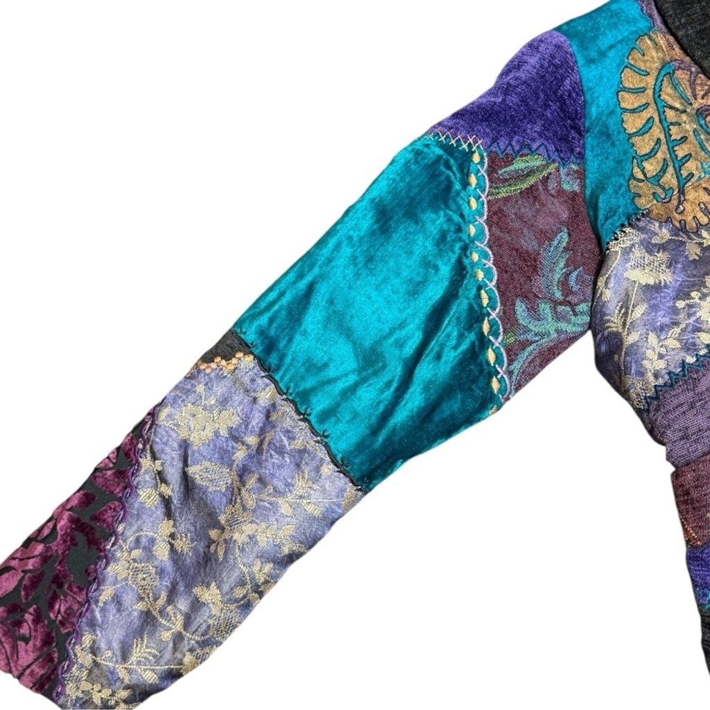 Tapestry Patch Boho Luxe Patchwork Jacket Tapestr… - image 11