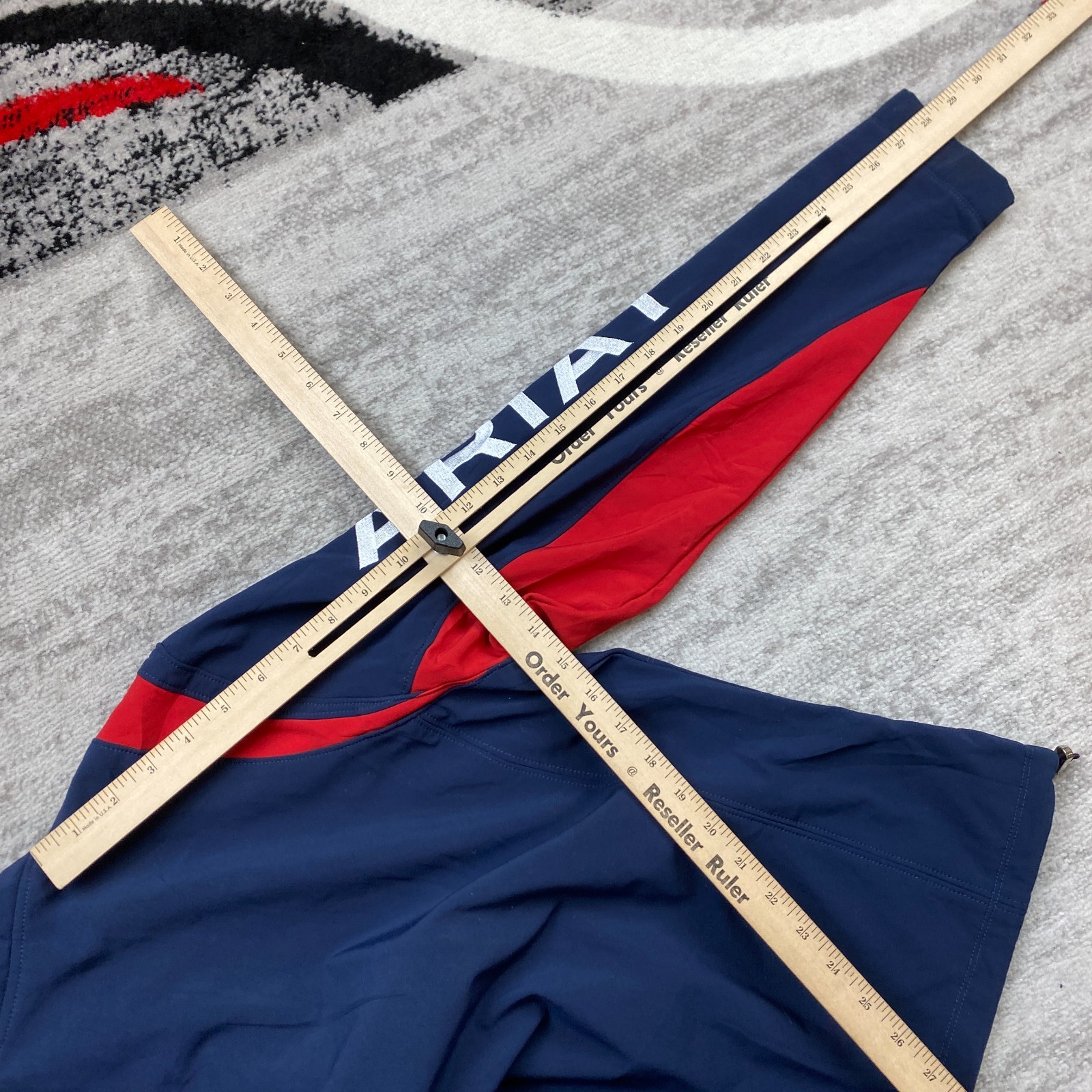 Ariat Team Softshell Jacket Medium Blue Red Eques… - image 10