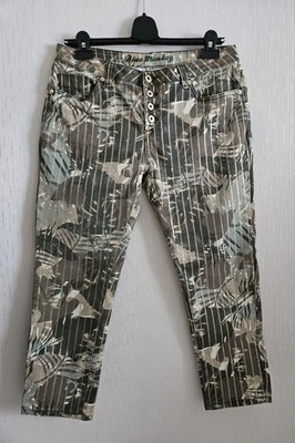   BLUE MONKEY JEANSWEAR  ausgefallene JEANS   W 29 mehrfarbig * Goldstreifen