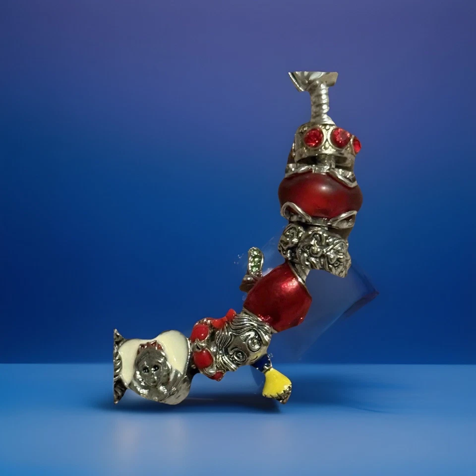 PULSERA CADENA SERPIENTE 7,5” TEMÁTICA BLANCA COMO LA NIEVE DISNEY CON 2+ DIJES S.W RETIRADOS S.W Foto 4 de 4